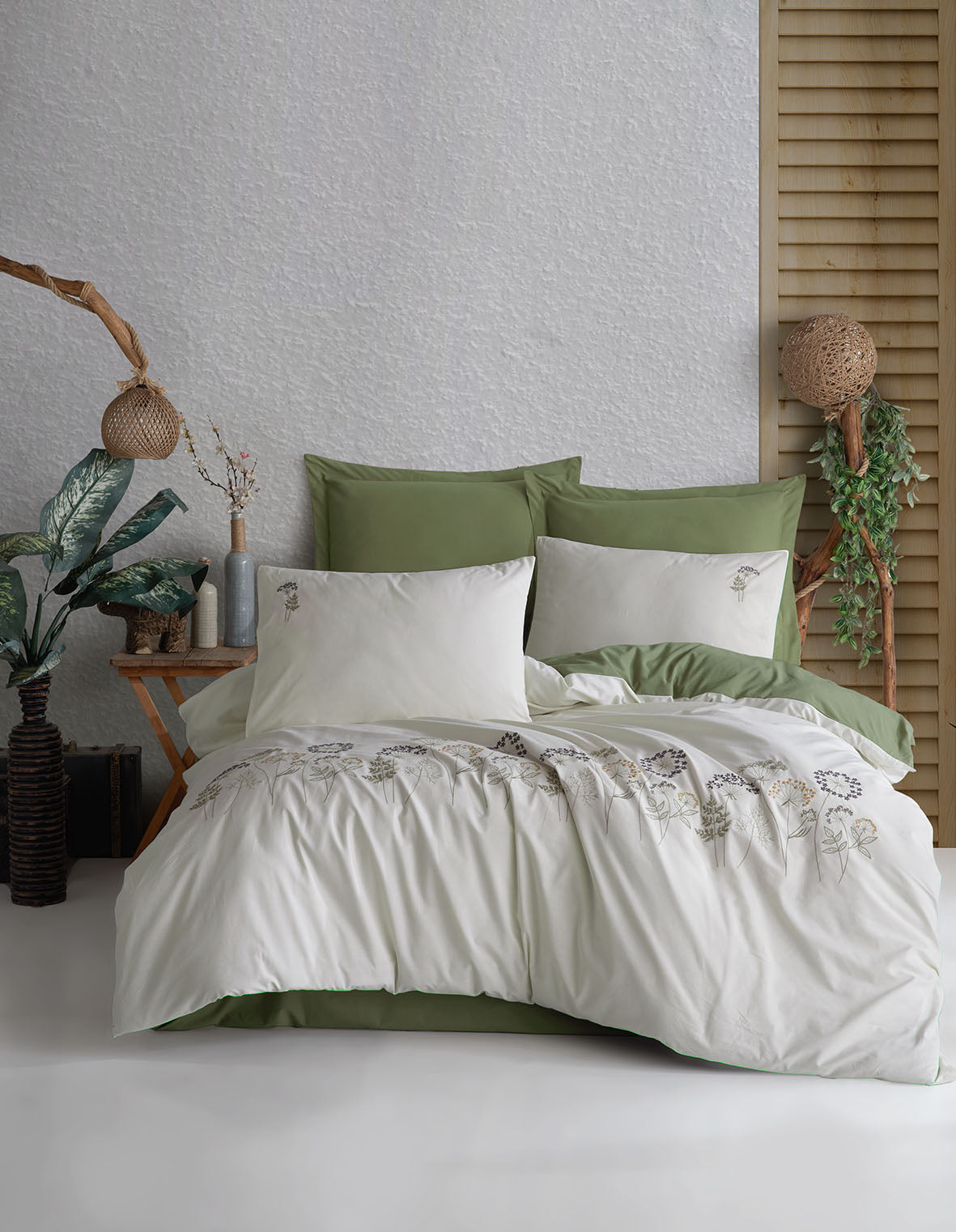 BOTANIC Duvet Cover Set / GREEN