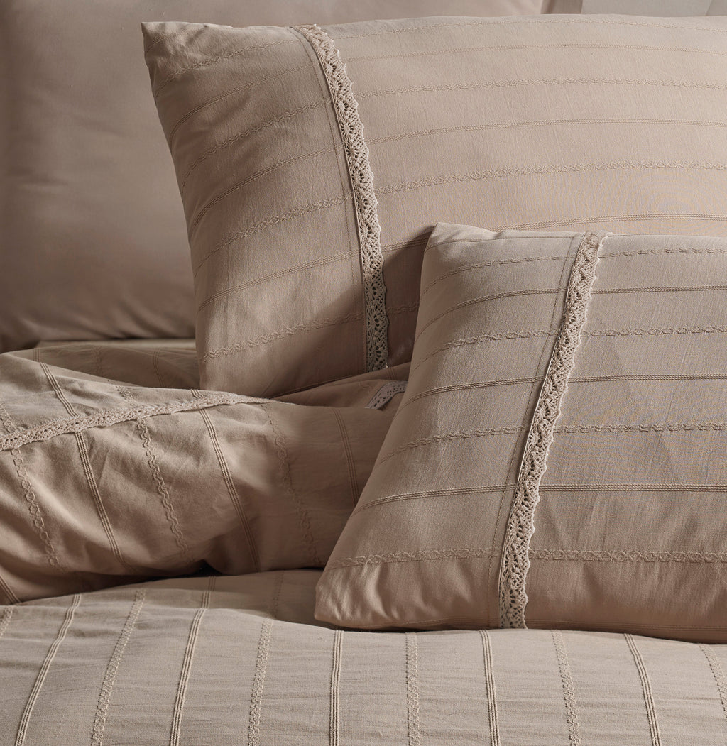 JASMIN Jacquard Duvet Cover Set / BEIGE