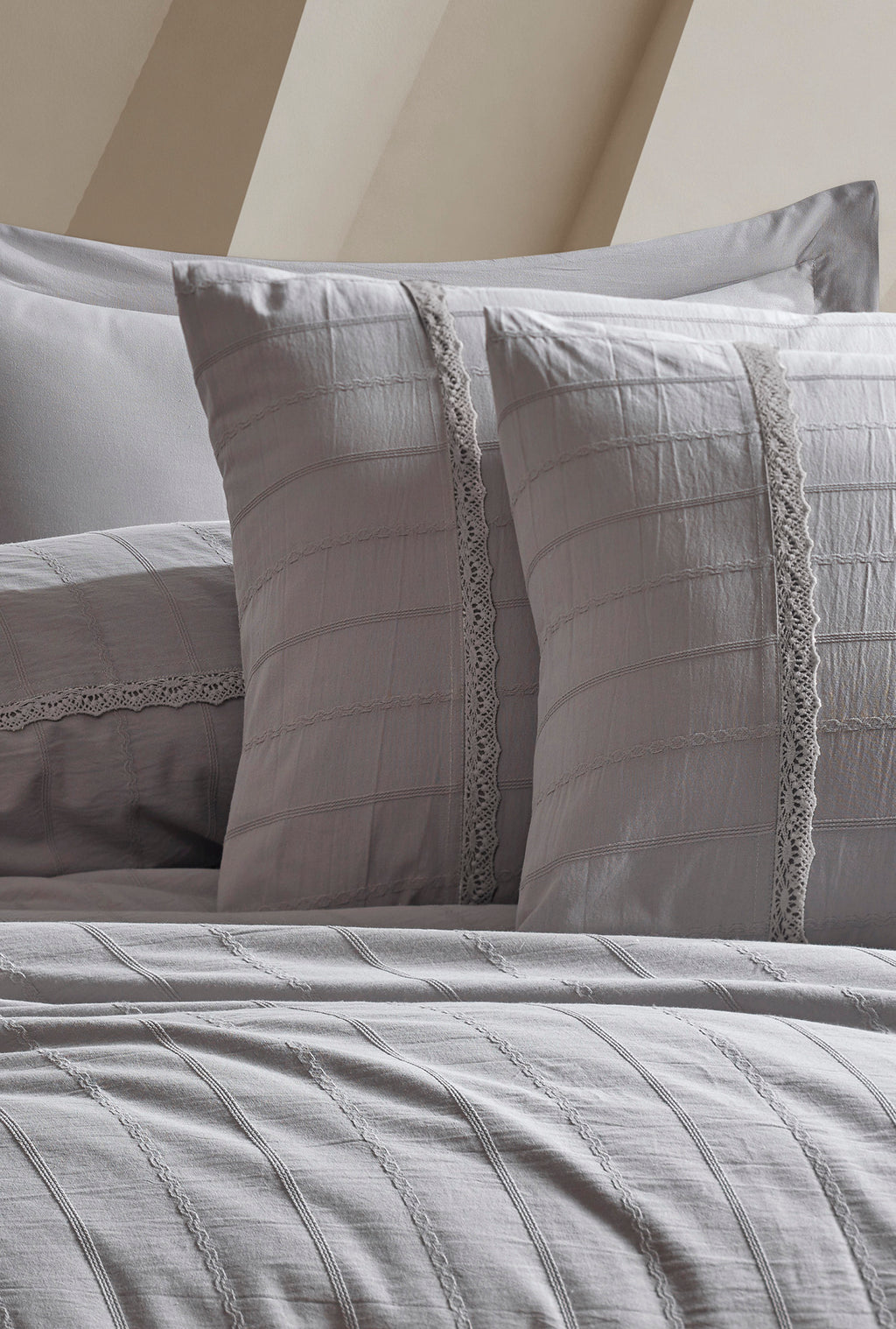JASMIN Jacquard Duvet Cover Set / GREY