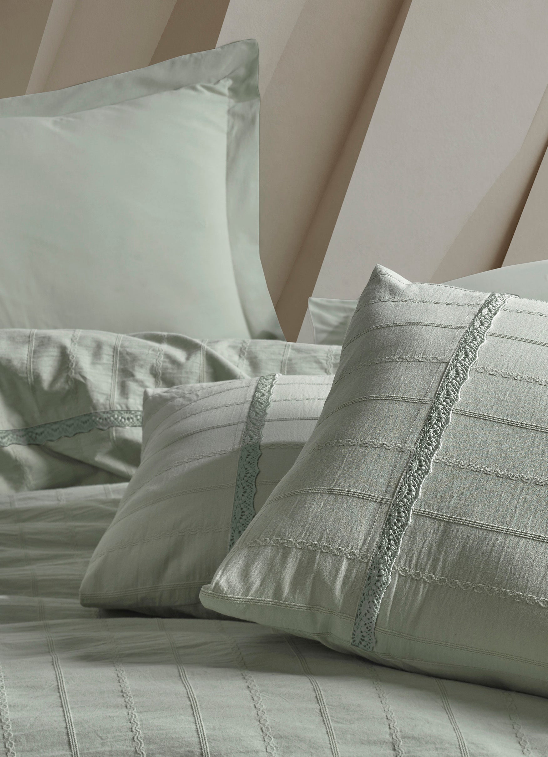 JASMIN Jacquard Duvet Cover Set / GREEN