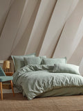 JASMIN Jacquard Duvet Cover Set / GREEN